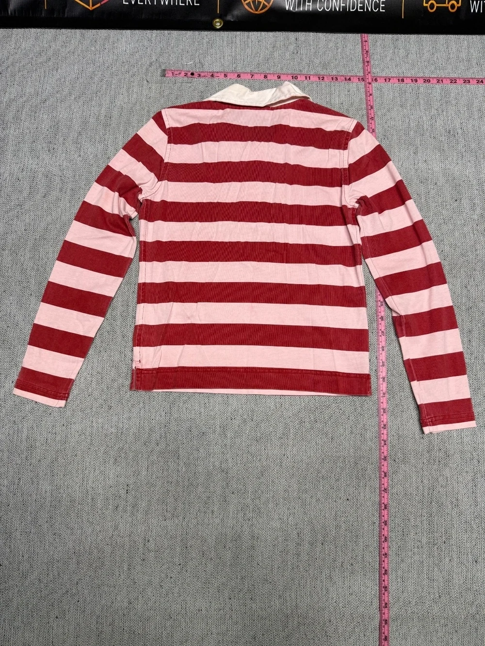 J.Crew Women's Striped Rugby Shirt Size S Red and Pink Small